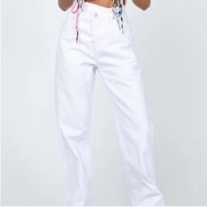 EUC Princess Polly high rise women’s white jeans